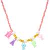 "Happy" Pink Bead Necklace - Necklaces - 1 - thumbnail