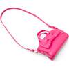 Big Bow Baguette Handbag, Hot Pink - Bags - 4