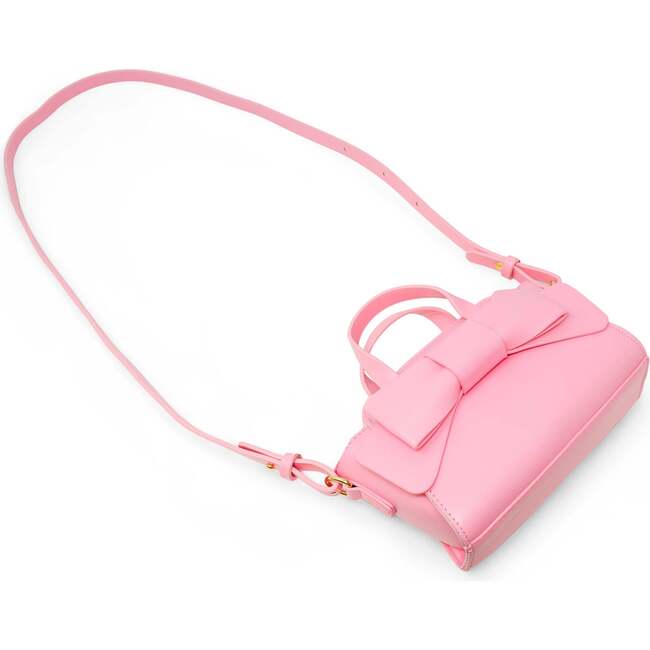Big Bow Baguette Handbag, Pink - Bags - 4