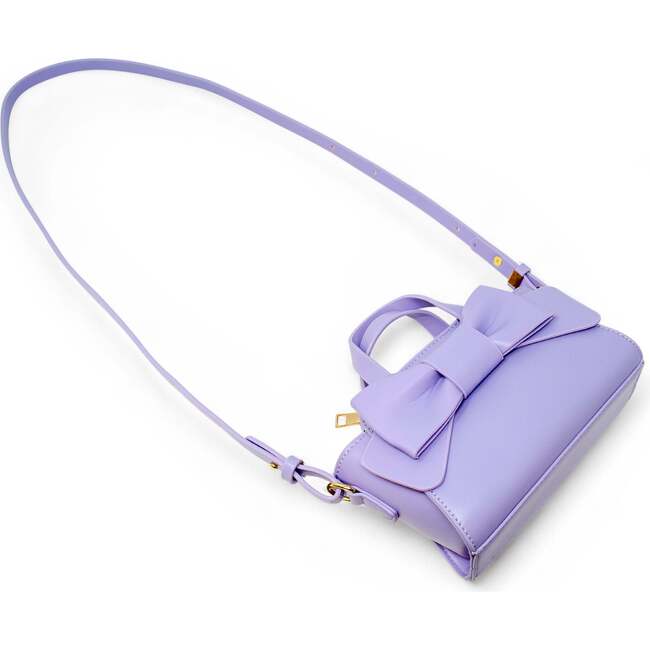 Big Bow Baguette Handbag, Purple - Bags - 5