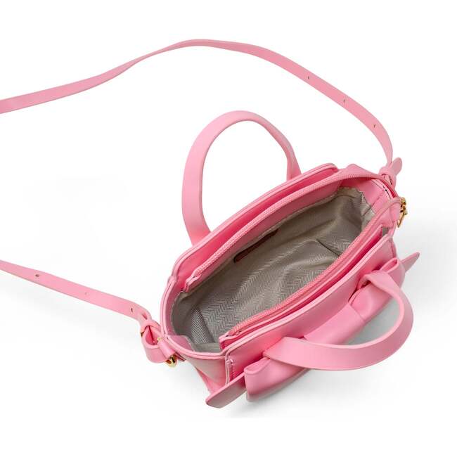 Big Bow Baguette Handbag, Pink - Bags - 5