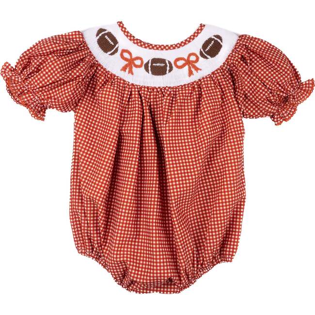 Burnt Orange Gingham Football, Hallie Bubble