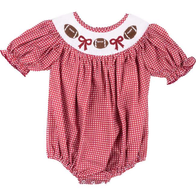 Crimson Gingham Football, Hallie Bubble