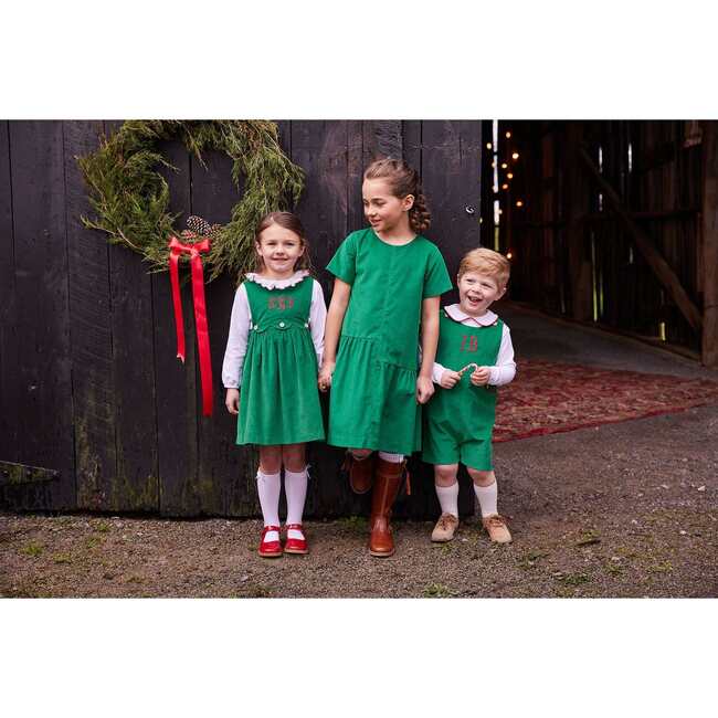 Button Panel Jumper, Evergreen Corduroy - Dresses - 3
