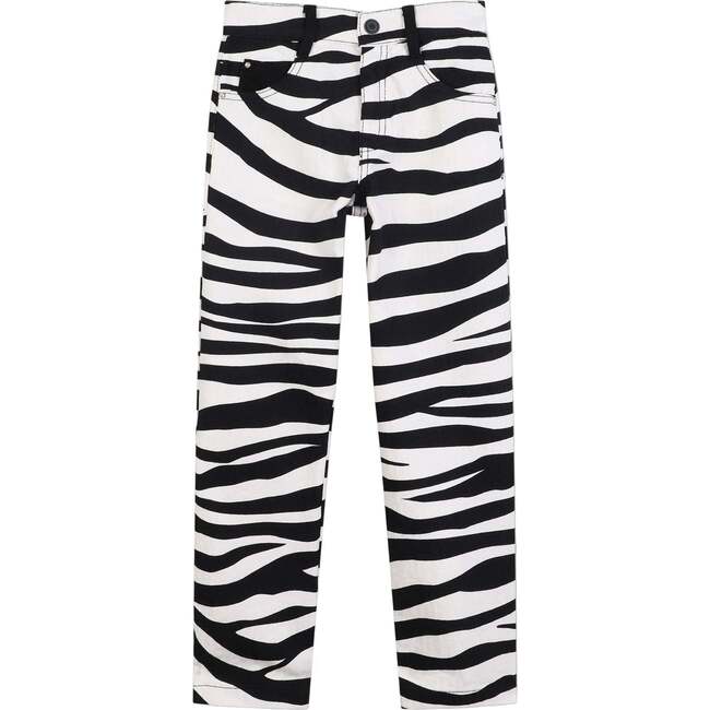 Zebra Trousers for Girls, Black and White