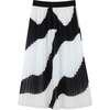 Zebra Pleated Skirt, Black and White - Skirts - 2 - thumbnail