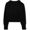 Headed Sweater For Girls, Black - Sweaters - 2 - thumbnail