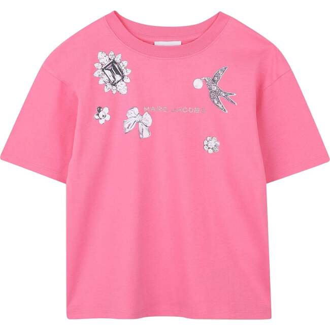 Girls Pink Logo T-Shirt, Pink