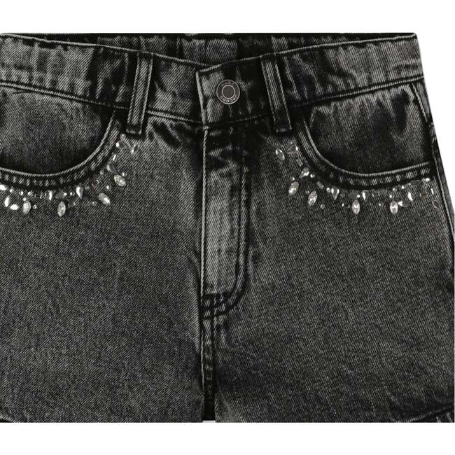 Denim Shorts, Black - Shorts - 3