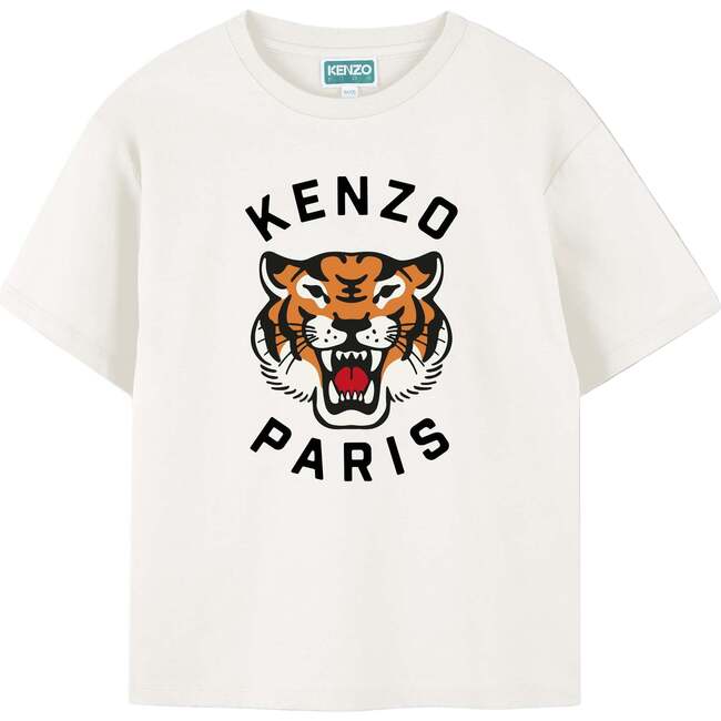 Tiger Logo Short Sleeve T-Shirt, Ivory
