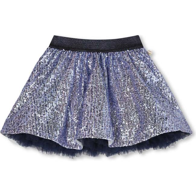 Lined sequin skirt, Navy