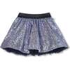 Lined sequin skirt, Navy - Skirts - 1 - thumbnail