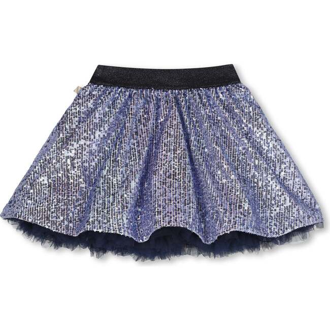 Lined sequin skirt, Navy - Skirts - 3