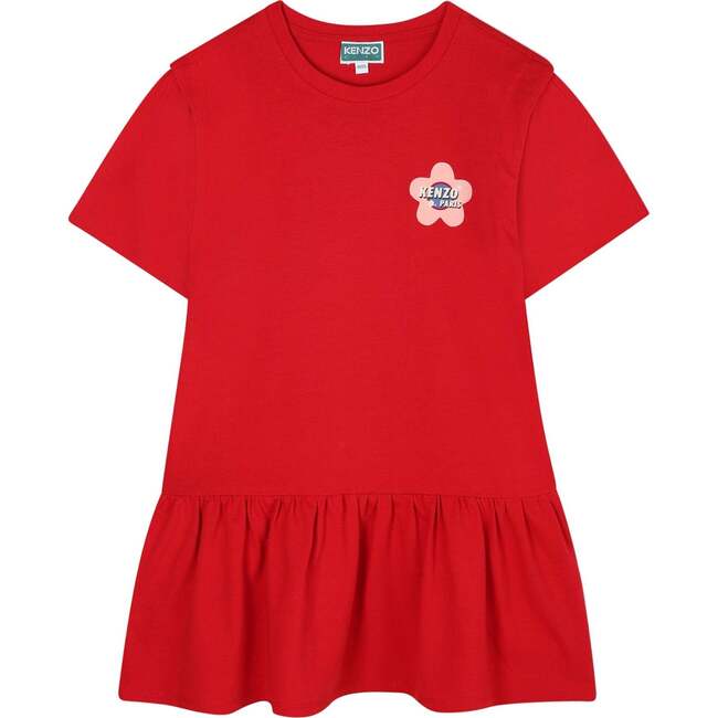 Short Sleeve Dress, Dark Red