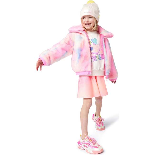 Fluffy fleece coat, Pink