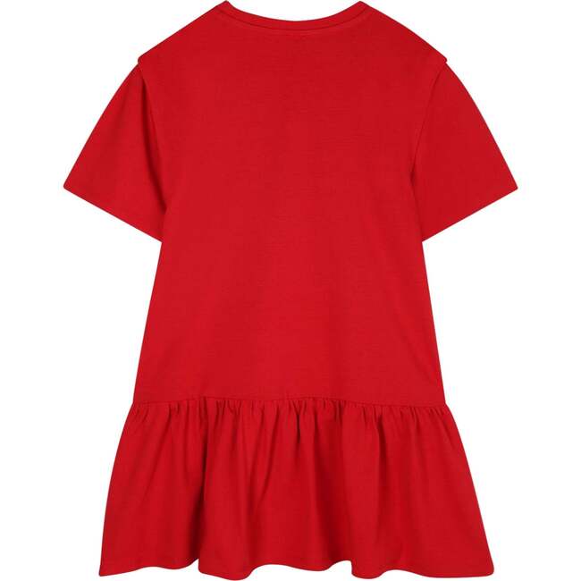 Short Sleeve Dress, Dark Red