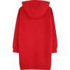 Hooded Dress with Flower, Red - Dresses - 2 - thumbnail