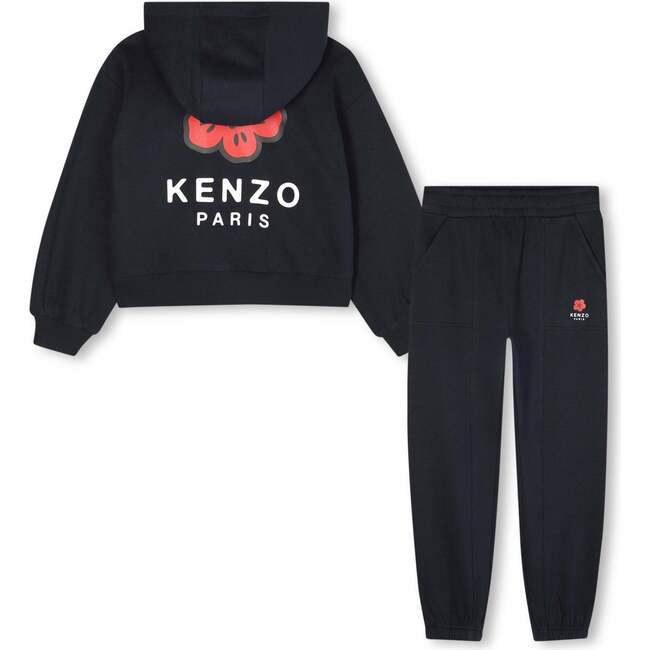 Girls Boke Flower Tracksuit, Navy Blue