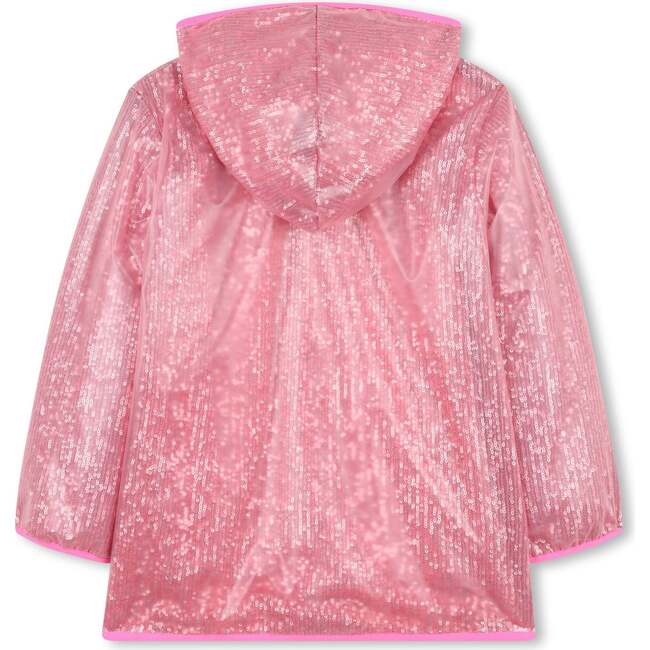 Transparent waxed jacket decorated with sequins, Pink - Jackets - 3