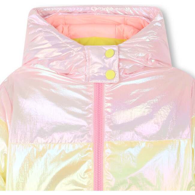 Tricolor hooded down jacket, Multicolor - Jackets - 3