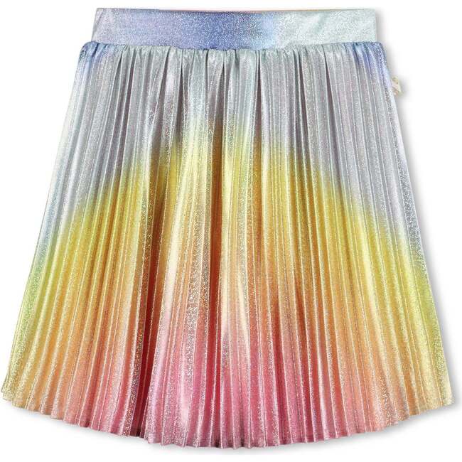 Shiny pleated skirt, Multicolor
