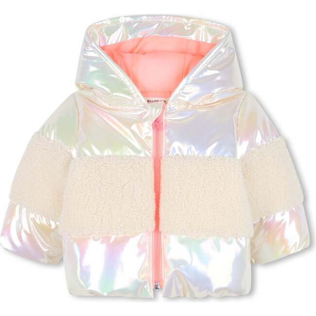 Quilted hooded puffer jacket, Multicolor
