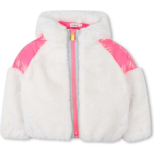 Coat with hood, White