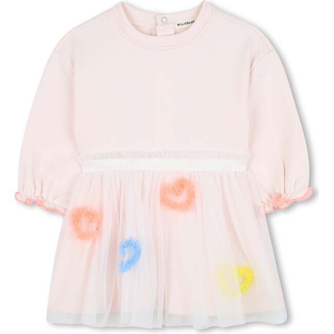 Bi-material dress, Pink