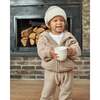 Fuzzy Zip Up Hoodie, Taupe - Sweaters - 2