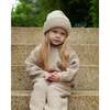 Fuzzy Ribbed Beanie, Taupe - Hats - 3