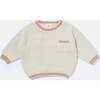 Chunky Tennis Boxy Sweater, Ecru Terracotta - Sweaters - 1 - thumbnail