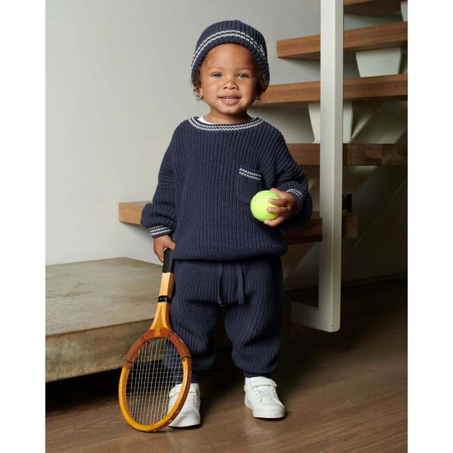 Chunky Tennis Lounge Pants, Navy - Sweatpants - 2