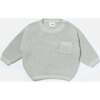 Chunky Tennis Boxy Sweater, Pearl Grey Ecru - Sweaters - 1 - thumbnail