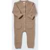 Fuzzy Long Sleeve Jumpsuit, Taupe - Jumpsuits - 3