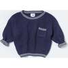 Chunky Tennis Boxy Sweater, Navy Pearl Grey - Sweaters - 3