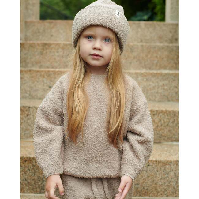 Fuzzy Boxy Sweater, Taupe - Sweaters - 3
