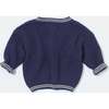 Chunky Tennis Boxy Sweater, Navy Pearl Grey - Sweaters - 4