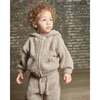 Fuzzy Zip Up Hoodie, Taupe - Sweaters - 7