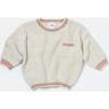 Chunky Tennis Boxy Sweater, Ecru Terracotta - Sweaters - 3