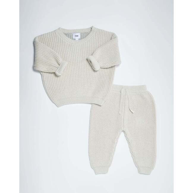 Chunky Tennis Lounge Pants, Ecru - Sweatpants - 3