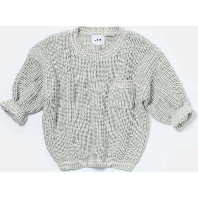 Chunky Tennis Boxy Sweater, Pearl Grey Ecru - Sweaters - 3