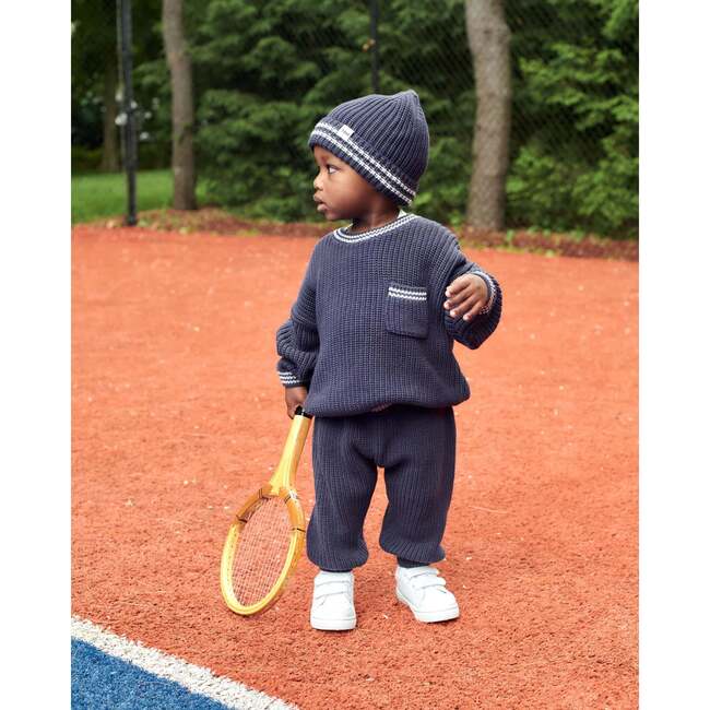 Chunky Tennis Lounge Pants, Navy - Sweatpants - 4