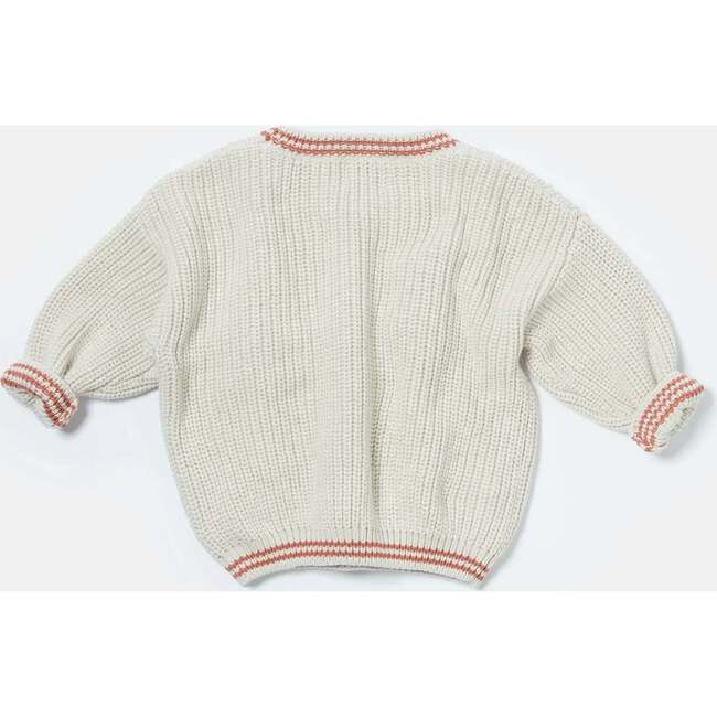 Chunky Tennis Boxy Sweater, Ecru Terracotta - Sweaters - 4