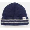 Chunky Tennis Beanie, Navy Pearly Grey - Hats - 1 - thumbnail