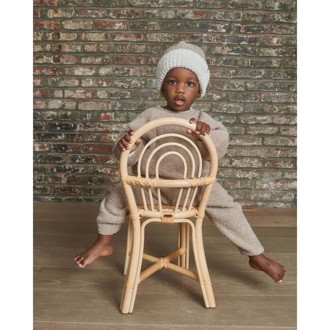 Fuzzy 2-Tone Ribbed Beanie, Taupe - Hats - 5