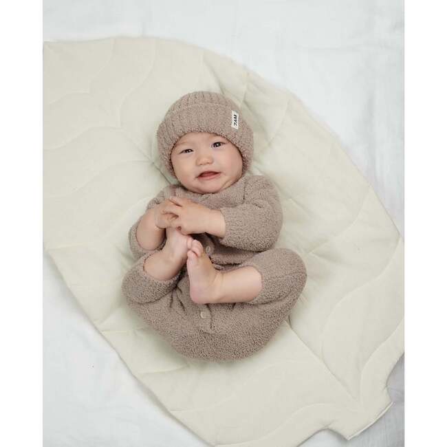 Fuzzy Ribbed Beanie, Taupe - Hats - 7