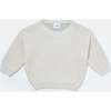 Chunky Boxy Sweater, Ecru Pearl Grey - Sweaters - 1 - thumbnail