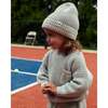 Chunky Tennis Beanie, Pearl Grey Ecru - Hats - 3