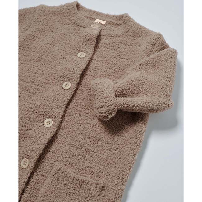 Fuzzy Long Sleeve Jumpsuit, Taupe - Jumpsuits - 5