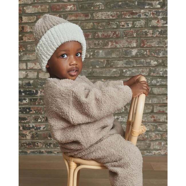 Fuzzy 2-Tone Ribbed Beanie, Taupe - Hats - 6